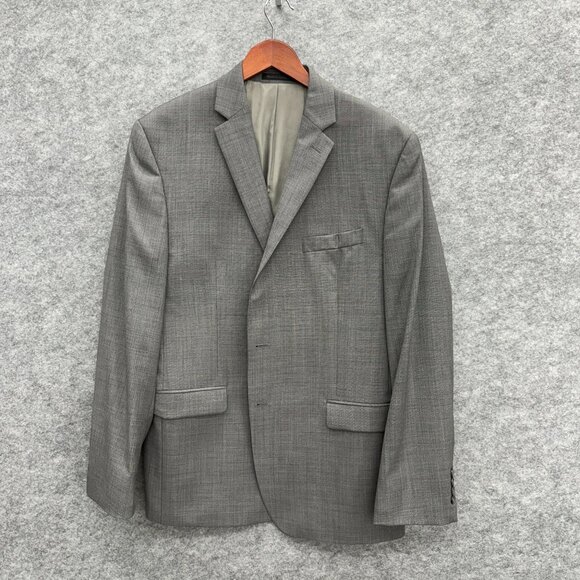 Calvin Klein Men's Blazer Sport Coat Suit Jacket, Vented, 100% Wool, Silver, 42R - Picture 1 of 11